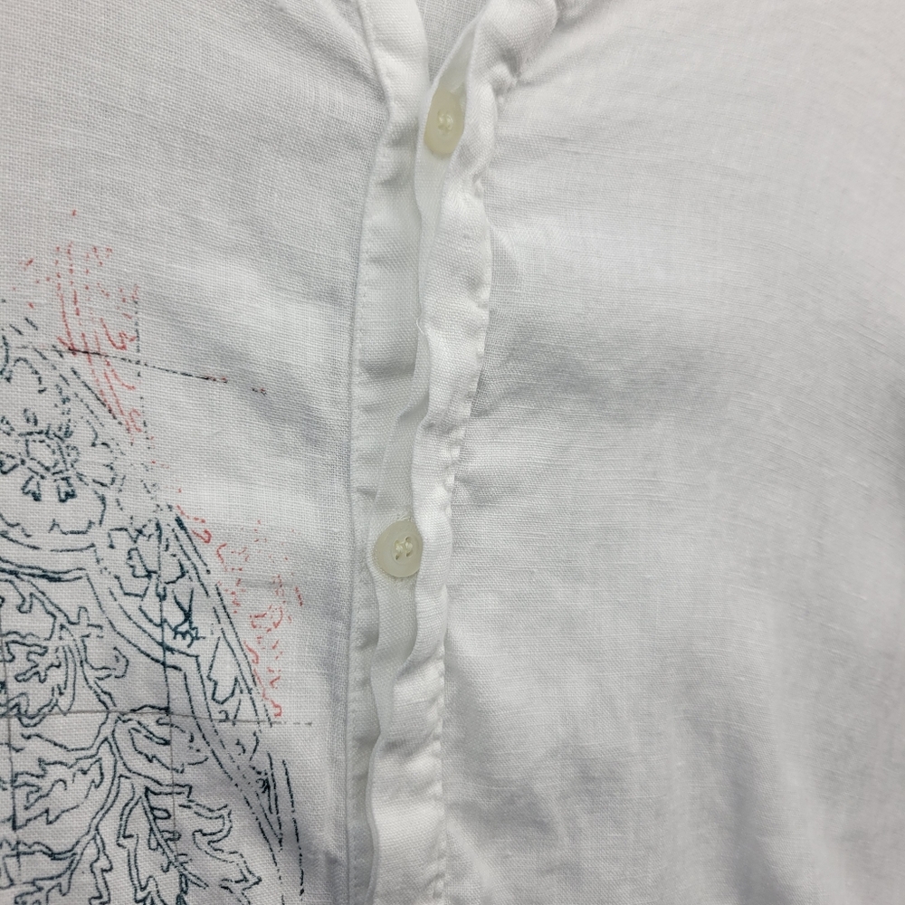 Murano Baird Mcnutt Mens Linen Shirt Size XL Floral Long Sleeve Button Front - Picture 9 of 12